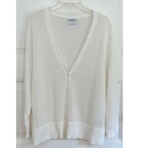 Old Navy White Cotton Cardigan Sweater NWT